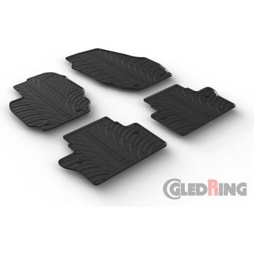 Gledring Rubbermatten passend voor Volvo V70/XC70 2007- (T profiel 4-delig + montageclips)