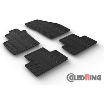 Gledring Rubbermatten passend voor Volvo S40/V50 2004-2011 (handgeschakeld) T profiel 4-delig + montageclips)