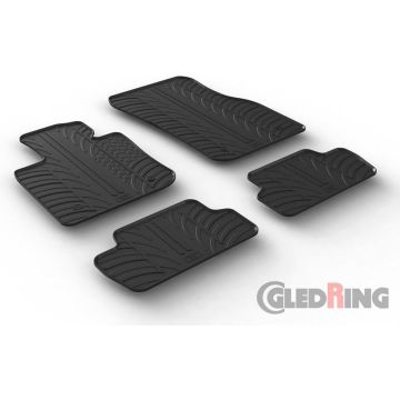 Gledring Rubbermatten passend voor Mini F56 3-deurs 2014- (T profiel 4-delig + montageclips)