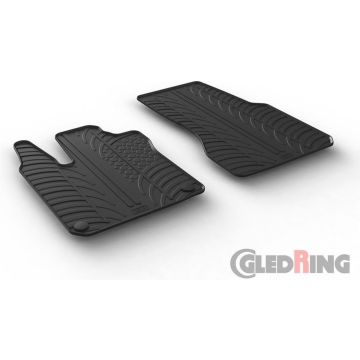 Gledring Rubbermatten passend voor Smart ForTwo 453 2014- (T profiel 2-delig + montageclips)