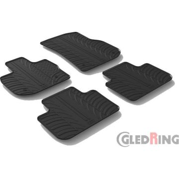 Gledring Rubbermatten passend voor BMW X3 (G01) 11/2017- (T profiel 4-delig + montageclips)