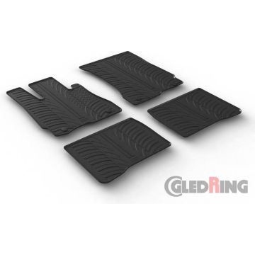 Gledring Rubbermatten passend voor Mercedes S-Klasse W221 2005-2013 (T profiel 4-delig + montageclips)