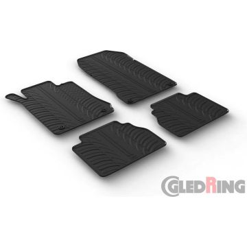 Gledring Rubbermatten passend voor Mercedes E-Klasse W210 1995-2003 (T profiel 4-delig + montageclips)