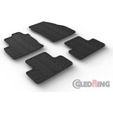 Gledring Rubbermatten passend voor Range Rover Evoque 2011-2019 (T profiel 4-delig + montageclips)