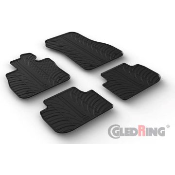 Gledring Rubbermatten passend voor BMW 1-Serie (F40) HB 9/2019- (T profiel 4-delig + montageclips)