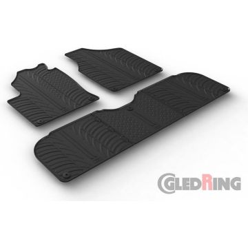 Gledring Rubbermatten passend voor Volkswagen Sharen &amp; Seat Alhambra 1996-2010 (T profiel 5-delig + montageclips)