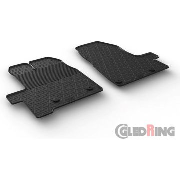 Gledring Rubbermatten passend voor Ford Tourneo Custom 9/2012- &amp; FL 2018- (Handgeschakeld) (G profiel 2-delig + montageclips)
