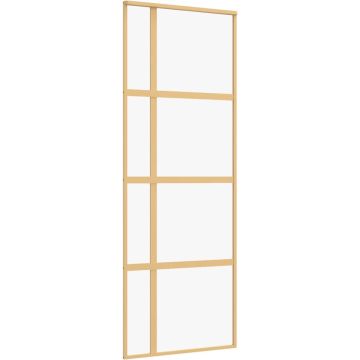 vidaXL-Schuifdeur-76x205-cm-helder-ESG-glas-en-aluminium-goudkleurig