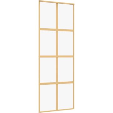 vidaXL-Schuifdeur-76x205-cm-helder-ESG-glas-en-aluminium-goudkleurig