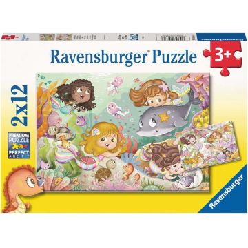 Ravensburger Puzzel Kleine feeÃ«n en zeemeerminnen - Legpuzzel - 2x12 stukjes