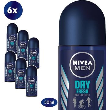 NIVEA MEN Dry Fresh - 6 x 50ml - Voordeelverpakking - Deodorant Roller