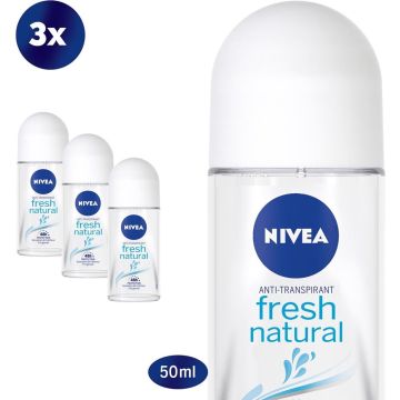 NIVEA Fresh Natural - 3 x 50 ml - voordeelverpakking - Deodorant Roller