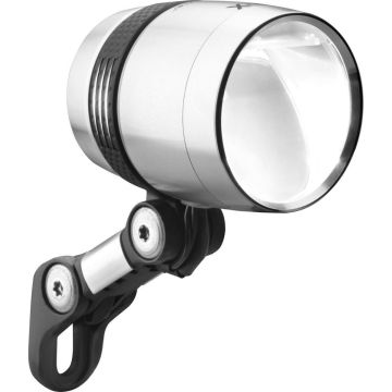 Koplamp Busch &amp; Müller Lumotec IQ-X voor naafdynamo 6-60 Volt - 100 lux - zilver