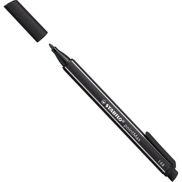 STABILO pointMax - Hardtip Fineliner 0,8 mm - Met Nylon Tip - Zwart - per stuk