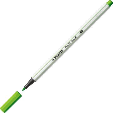 STABILO Pen 68 Brush - Premium Brush Viltstift - Met Flexibele Penseelpunt - Licht Groen - per stuk