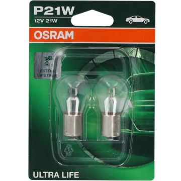 Osram Ultra Life Halogeen lampen - BA15S - 12V/21W - set à 2 stuks