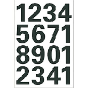 Huismerk Herma 4168 Etiket met getallen 0-9 25mm Zwart-Transparant - 1 pakje met 1 velletje