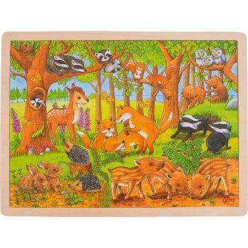 Goki houten legpuzzel Bosdieren - 48 stukjes