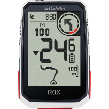 GPS Fietscomputer Sigma ROX 4.0 GPS HR set met overclamp Butler stuurhouder - wit