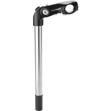 Humpert Kobra Vario Tube Stem Shaft 22,2x300mm Handlebar Ø25,4mm, zilver/zwart Lengte 90mm