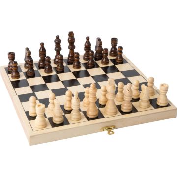 Legler opvouwbaar houten schaakboord met schaakstukken Hout