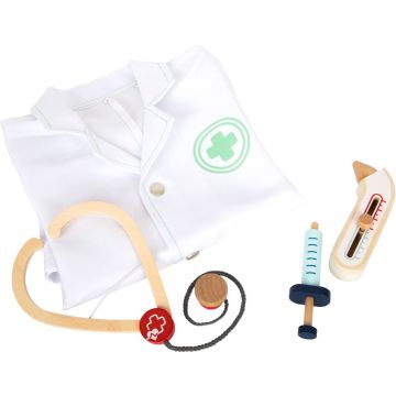 Small foot - verkleedkleren dokter - doktersjas met dokterspullen - rollenspel kinderen - verkleedkleding kinderen