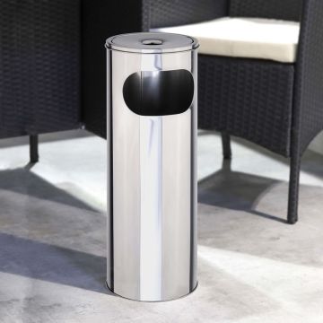 LuxeLivin' - As- en afvalbak staand 58 cm zilverkleurig
