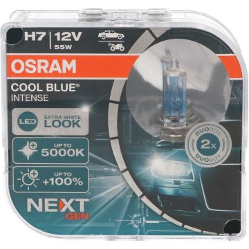 Osram Halogeenlamp H7 12V 55W - Wit/IJsblauw 5500K Intens - Cool Blue Next Gen - Set 2 stuks
