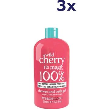 Treaclemoon Bad en Douchegel Wild Cherry Magic - 3x500 ml - Voordeelverpakking