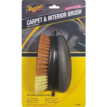 Meguiar's Carpet &amp; Interior Brush - Bekledingsborstel - 2-in-1 - Geel/Oranje - Schoonmaken