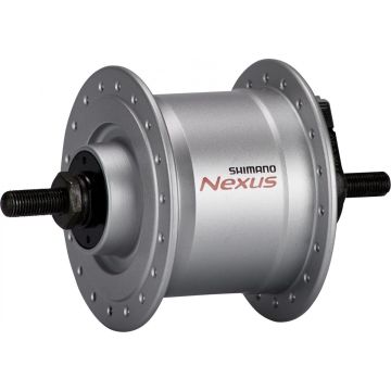 Naafdynamo Shimano Nexus DH-C3000-3N 3 Watt - 36 gaats - velgrem - zilver