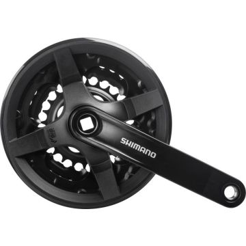 Crankstel Shimano FC-TY301 voor kinderfiets 6/7/8 speed 150mm 42x34x24T - zwart