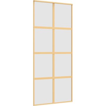 vidaXL-Schuifdeur-90x205-cm-mat-ESG-glas-en-aluminium-goudkleurig