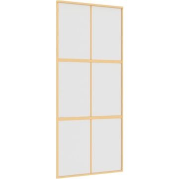 vidaXL-Schuifdeur-90x205-cm-mat-ESG-glas-en-aluminium-goudkleurig