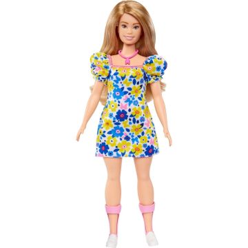 Barbie Fashionista - Bloemenjurk - Barbiepop met Syndroom van Down