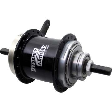 Sturmey Archer Duomatic S2c 2-versnellingen Alu 36-gaats 22t Zwart