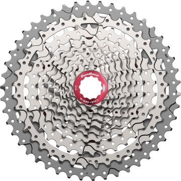 Cassette 10 speed Sunrace CSMX3 11-46T - zilver/rood