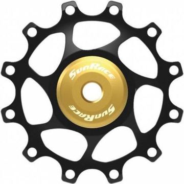 Sunrace Derailleurwieltje 12 Tanden Zwart/geel