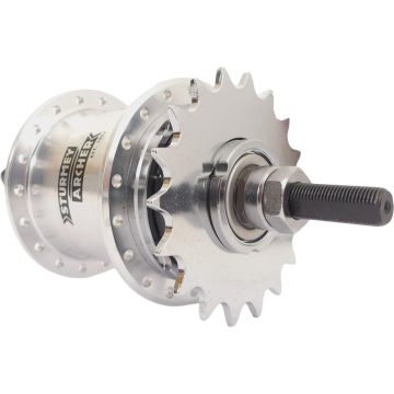 Sturmey Archer A2 Automatic 2 speed vrijloopnaaf 36 gaats - zilver