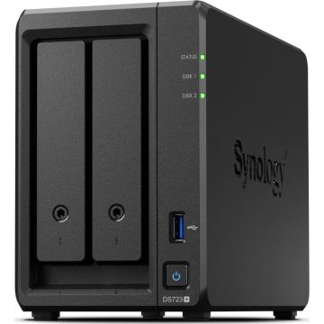 Synology DiskStation DS723+ - NAS, Tower- Barebone - AMD Ryzen - R1600 - Zwart