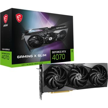 MSI GEFORCE RTX 4070 GAMING X SLIM 12G, GeForce RTX 4070, 12 GB, GDDR6X, 192 Bit, 7680 x 4320 Pixels, PCI Express 4.0