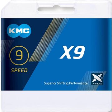 KMC X9 Ti-N Ketting 9-speed, goud Uitvoering 114 Links