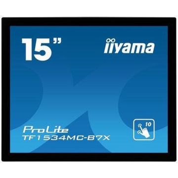 IIYAMA TF1534MC-B7X 15inch LCD PCAP Bezel Free 10-Points Touch Screen 1024x768 TN panel LED Bl. Flat Bezelfree Glass Front