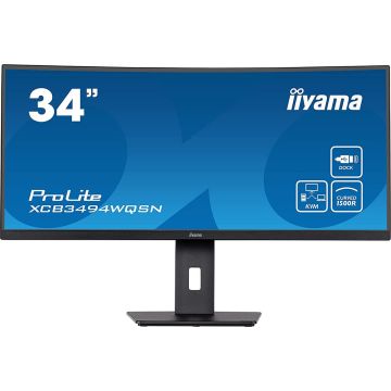 iiyama ProLite XCB3494WQSN-B5 - QHD Ultrawide Monitor - USB-C Dock - KVM-switch - 34 inch