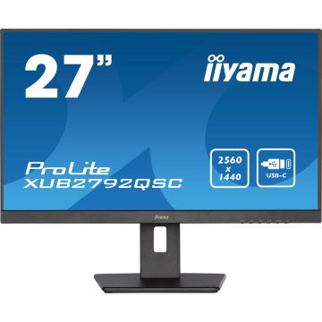 Iiyama ProLite XUB2792QSC-B5 - QHD IPS Monitor - USB-C Dock - 65w - RJ45 - 27 inch
