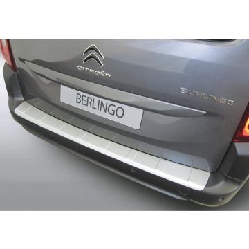 RGM ABS Achterbumper beschermlijst passend voor Citroën Berlingo Multispace / Peugeot Rifter / Opel Combo Tour (MPV) 2018- Zilver 'Ribbed'