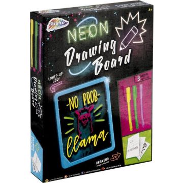 Neon tekenbord | Inclusief 3 neon markers &amp; 3 sjablonen