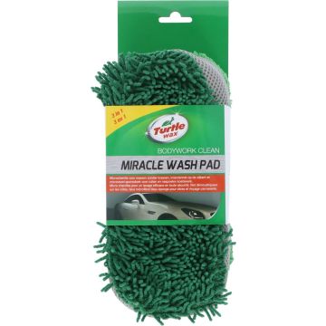 Turtle Wax Miracle Wash Pad Microvezel - Autospons met een Scrub en Microvezel kant - Schoonmaakspons - Spons Auto