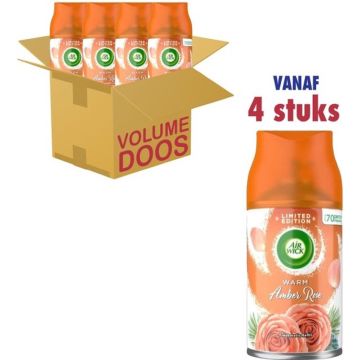 Airwick Freshmatic Max Navulling - Warm Amber Rose - 4 x 250ml - Voordeelverpakking