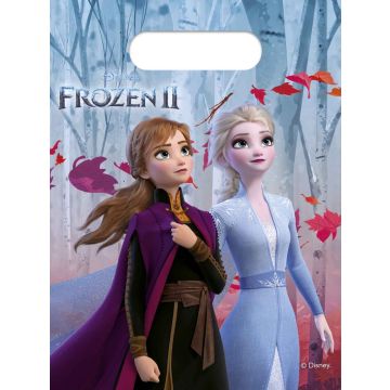 Disney Frozen 2 thema uitdeelzakjes 6x stuks - Kinderfeestje/verjaardag uitdeelzakjes feestzakjes